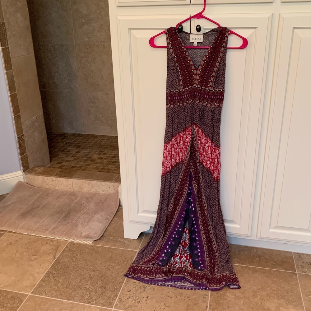 Purple flowy maxi dress